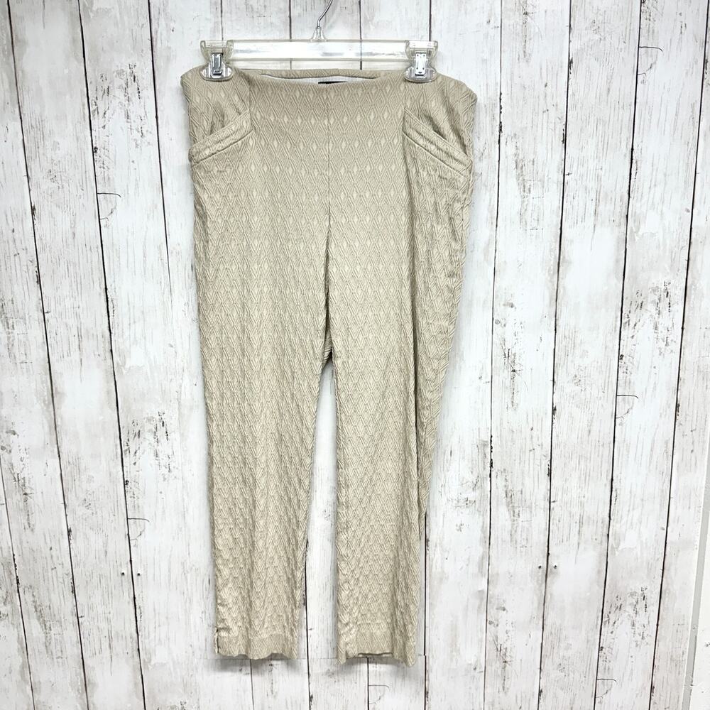 Van Heusen Pants Women Size 6 Stretch Extensible Tan Textured Pull On Straight